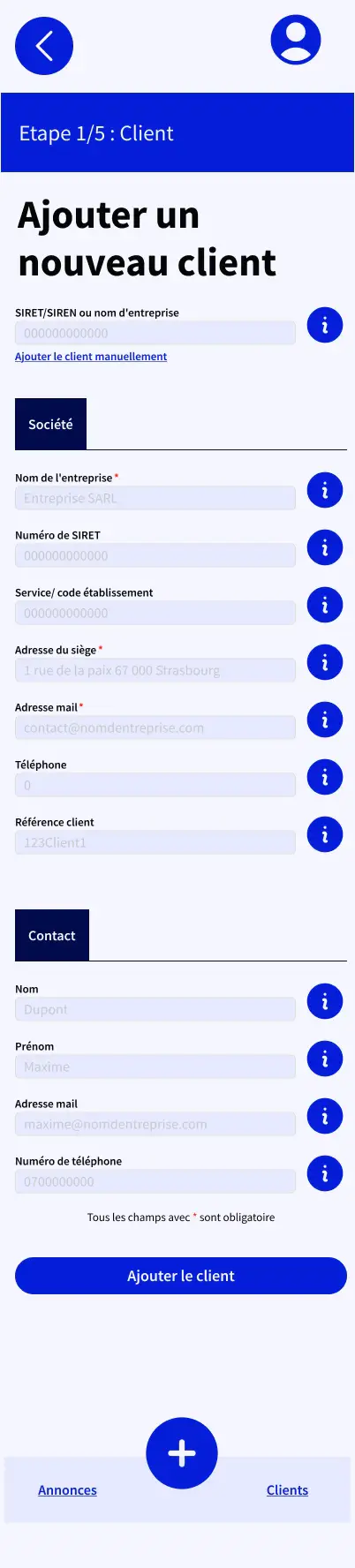 Parcours pro - Ajouter nouveau client mobile_mochified